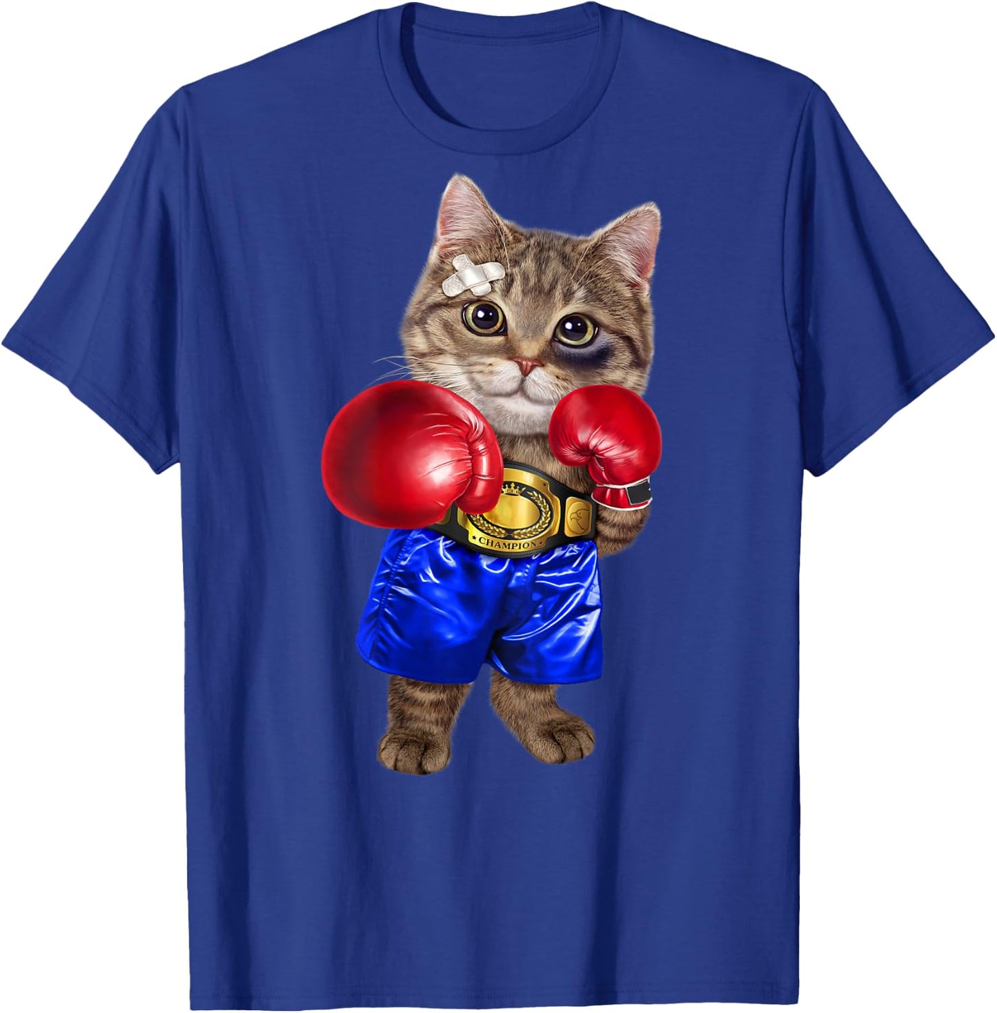 Boxer Tabby Cat Boxing Champion Fighter Women Kids T-Shirt - T-Shirt | Royal