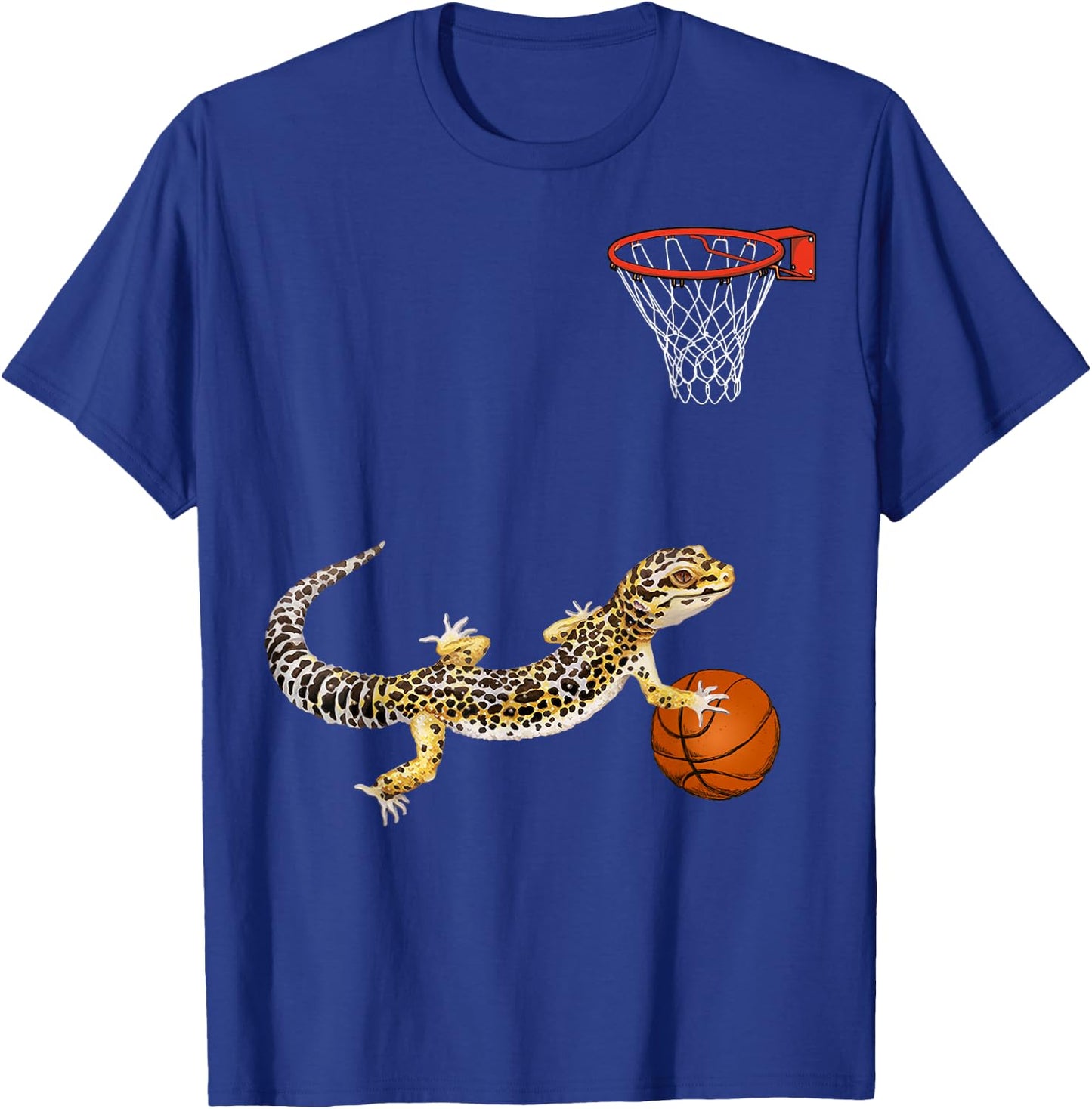 Leopard Gecko Playing Sports Lizard & Reptiles Basketball T-Shirt - T-Shirt | Royal