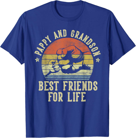 Pappy and Grandson Best Friends for Life Funny Pappy T-Shirt - T-Shirt | Royal