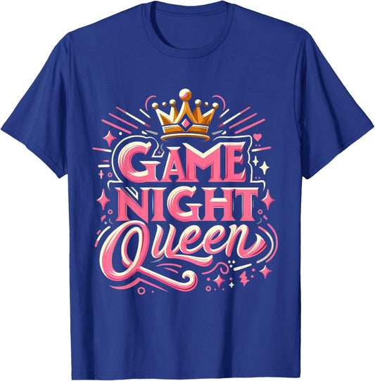 Game Night Queen Boardgame Lover Board Game Player T-Shirt - T-Shirt | Royal
