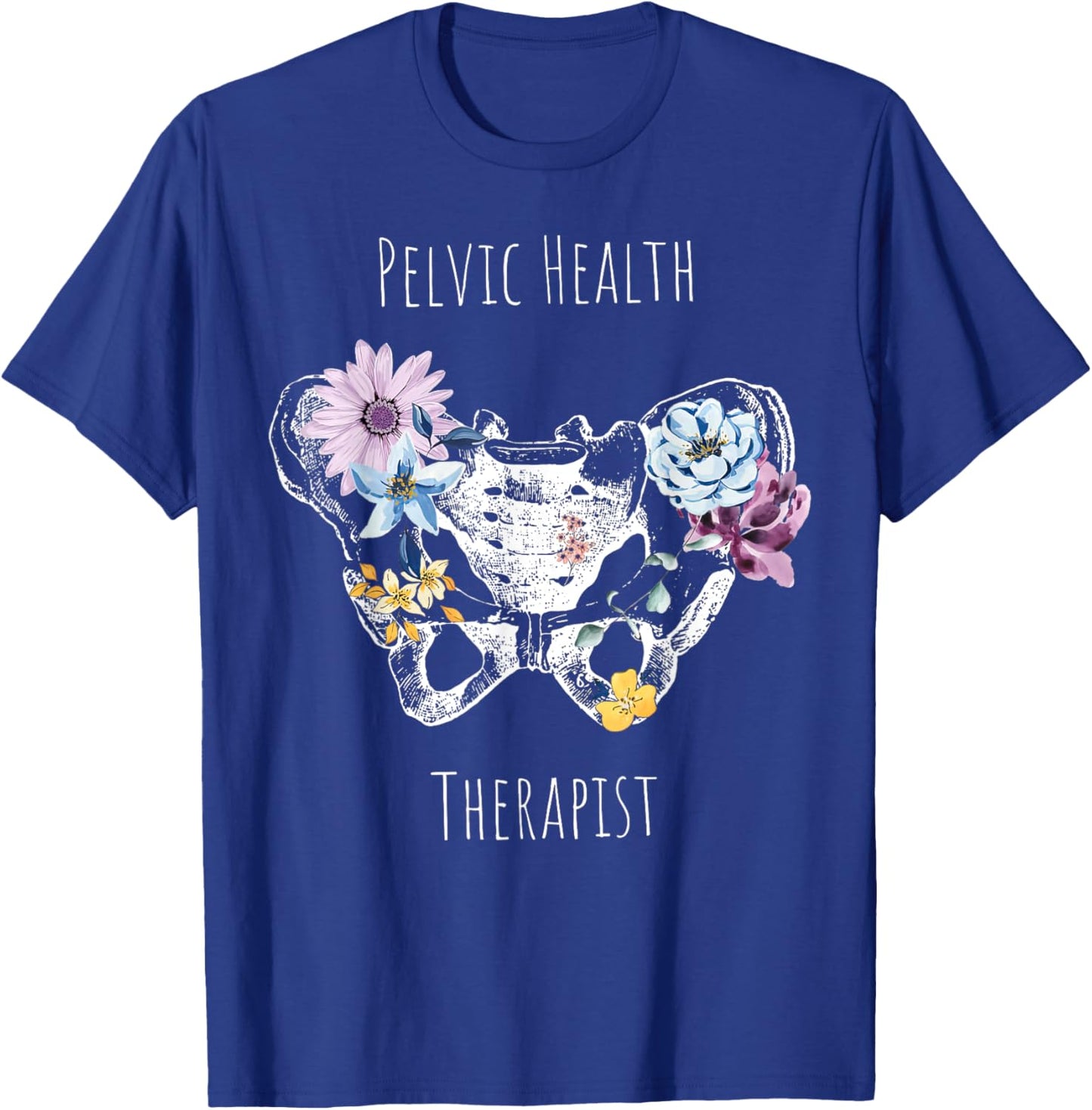 Vintage Pelvic Health Therapist Cute Pelvic Floor Flowers T-Shirt - T-Shirt | Royal
