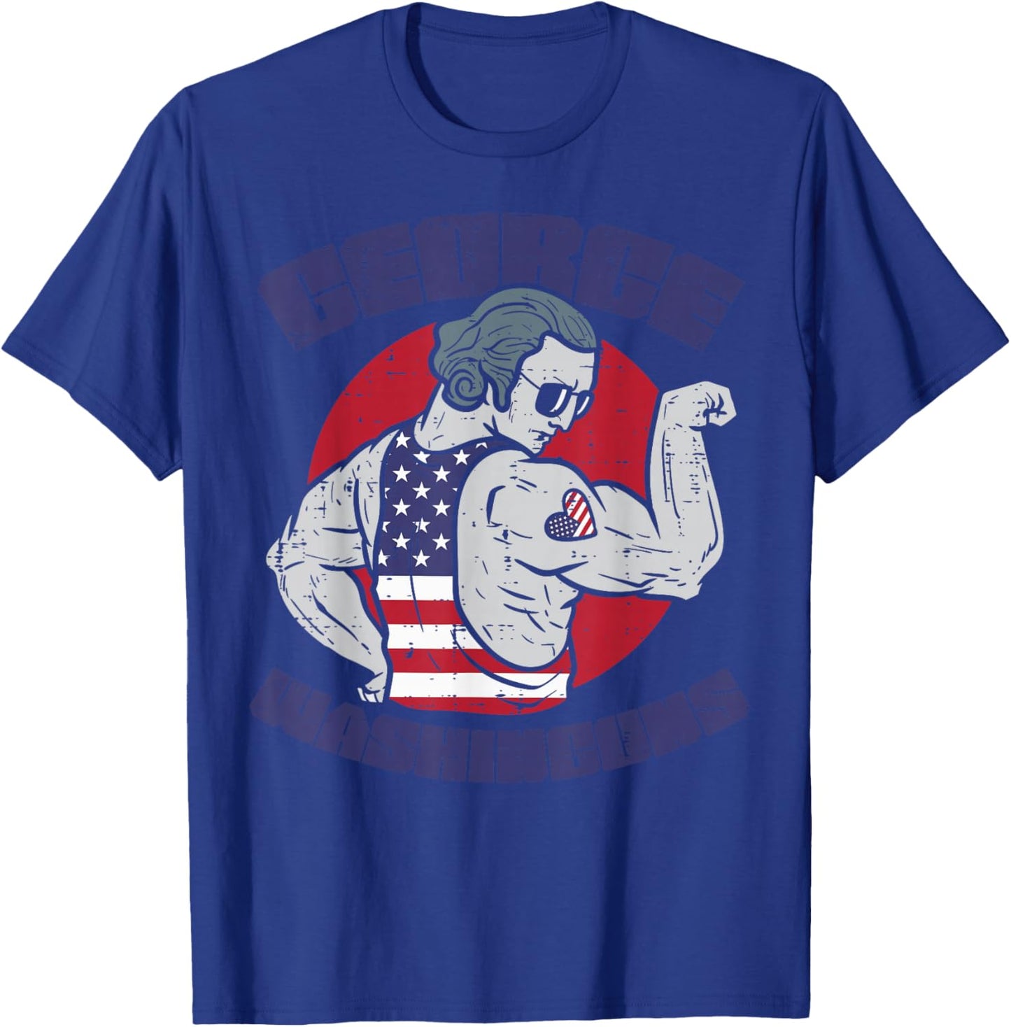 4th July George Washinguns Washington Workout Patriot Men T-Shirt - T-Shirt | Royal