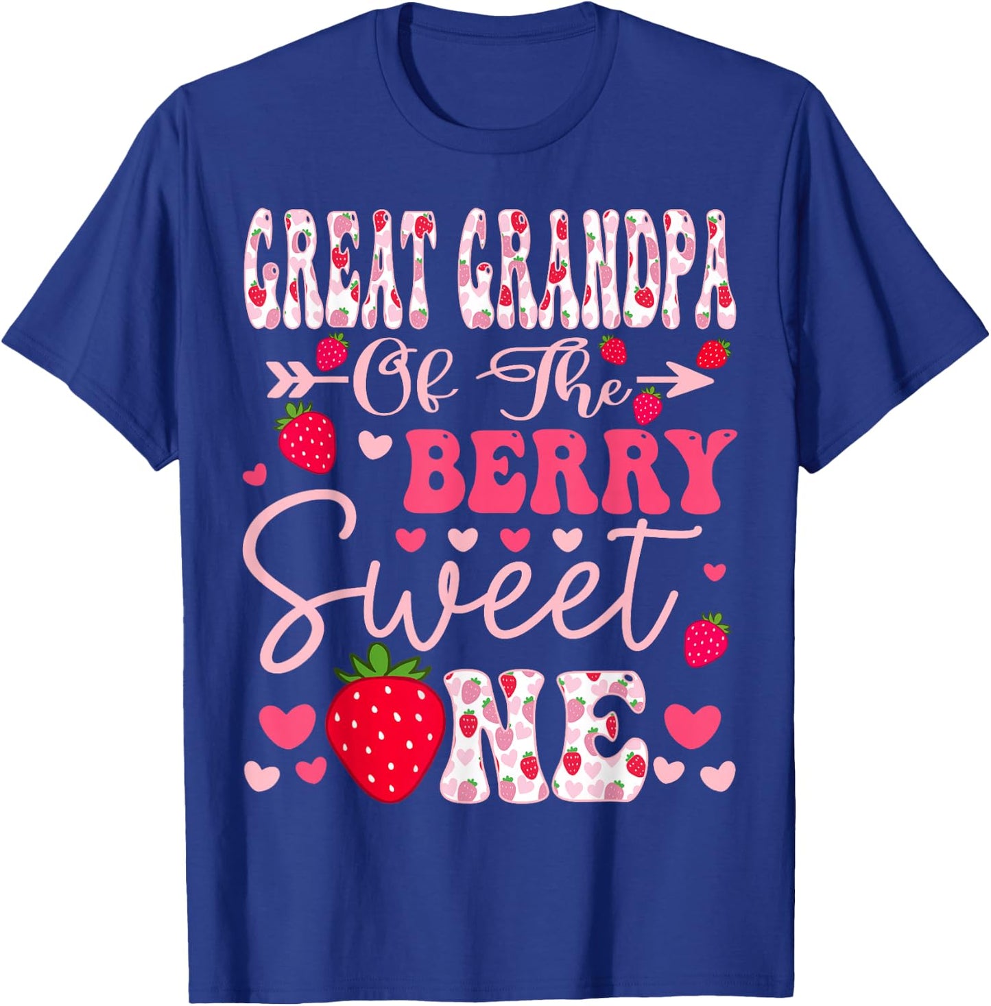 Great Grandpa Of The Berry Sweet One Strawberry 1St Birthday T-Shirt - T-Shirt | Royal