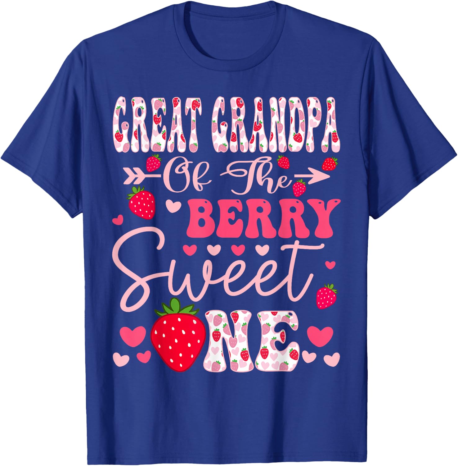Great Grandpa Of The Berry Sweet One Strawberry 1St Birthday T-Shirt - T-Shirt | Royal