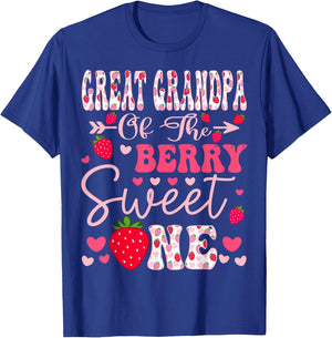Great Grandpa Of The Berry Sweet One Strawberry 1St Birthday T-Shirt - T-Shirt | Royal
