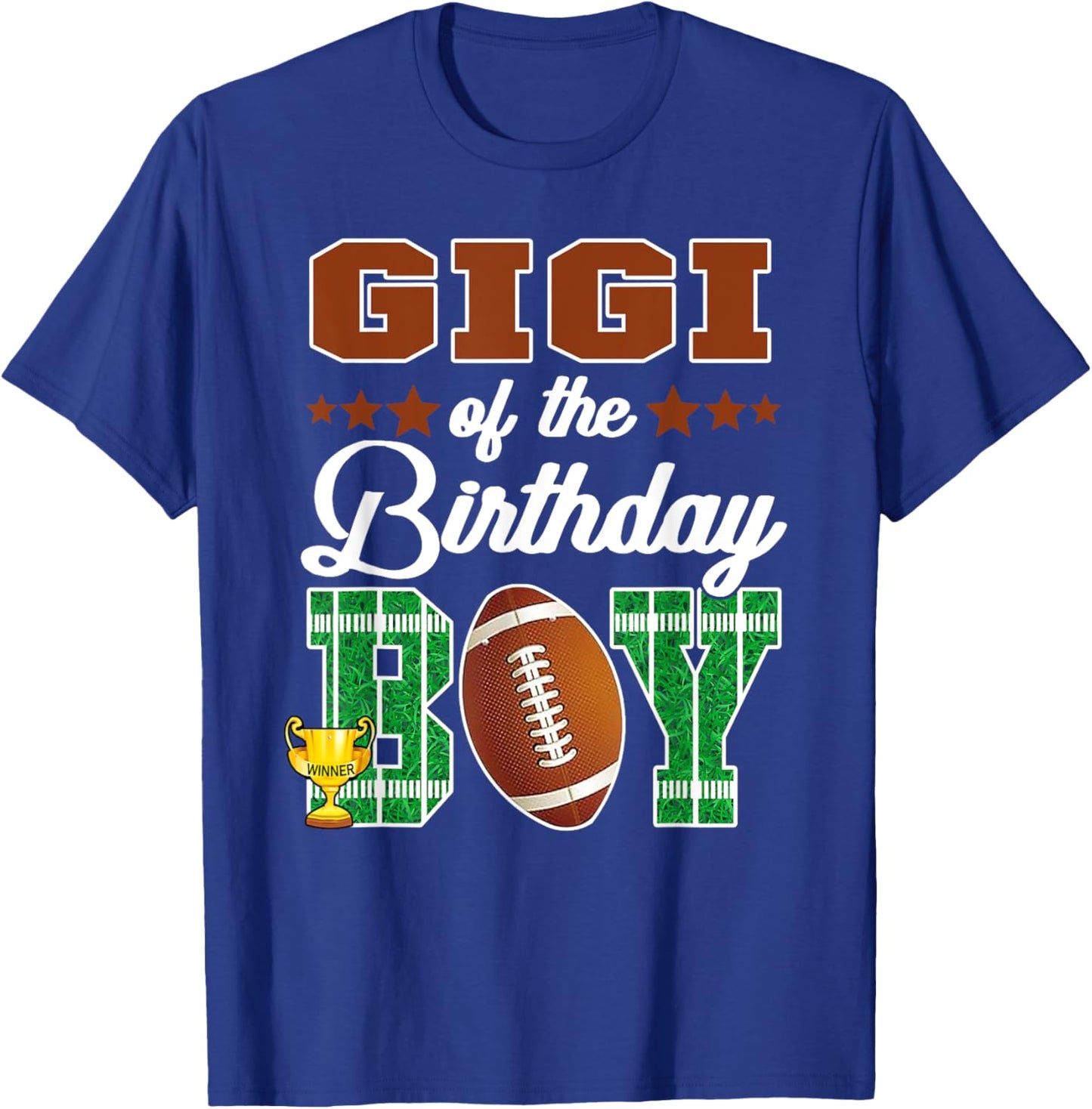 Gigi Of The Birthday Boy Football Party Family Matching T-Shirt - T-Shirt | Royal