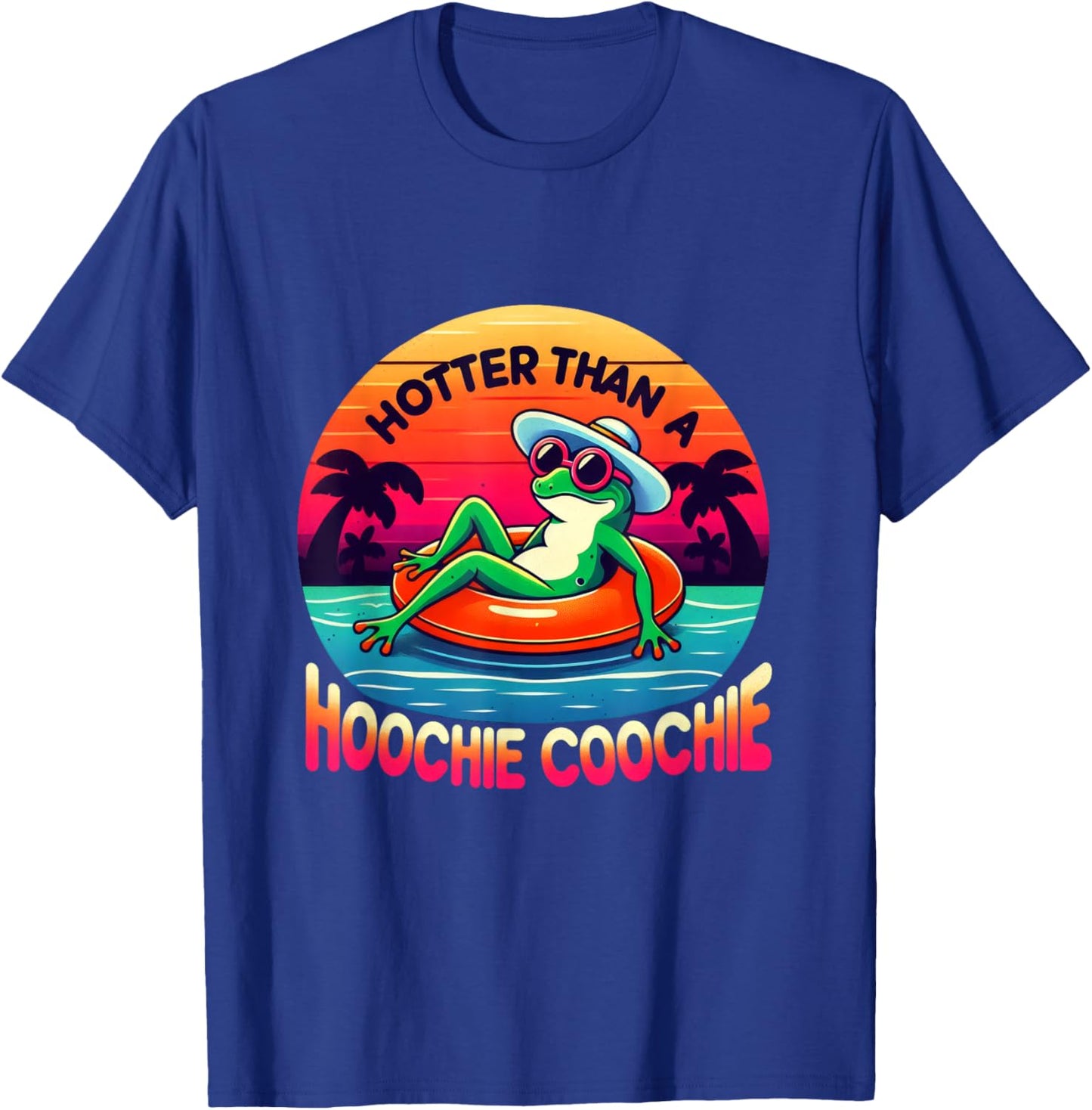 Retro Country Music Fans Hotter Than A Hoochie Coochie Frog T-Shirt - T-Shirt | Royal