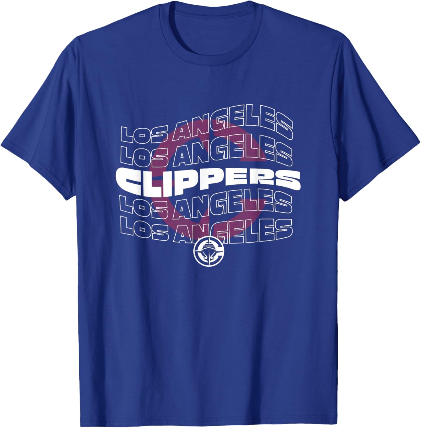 NBA Los Angeles Clippers Wave Outline Team Logo T-Shirt - T-Shirt | Royal