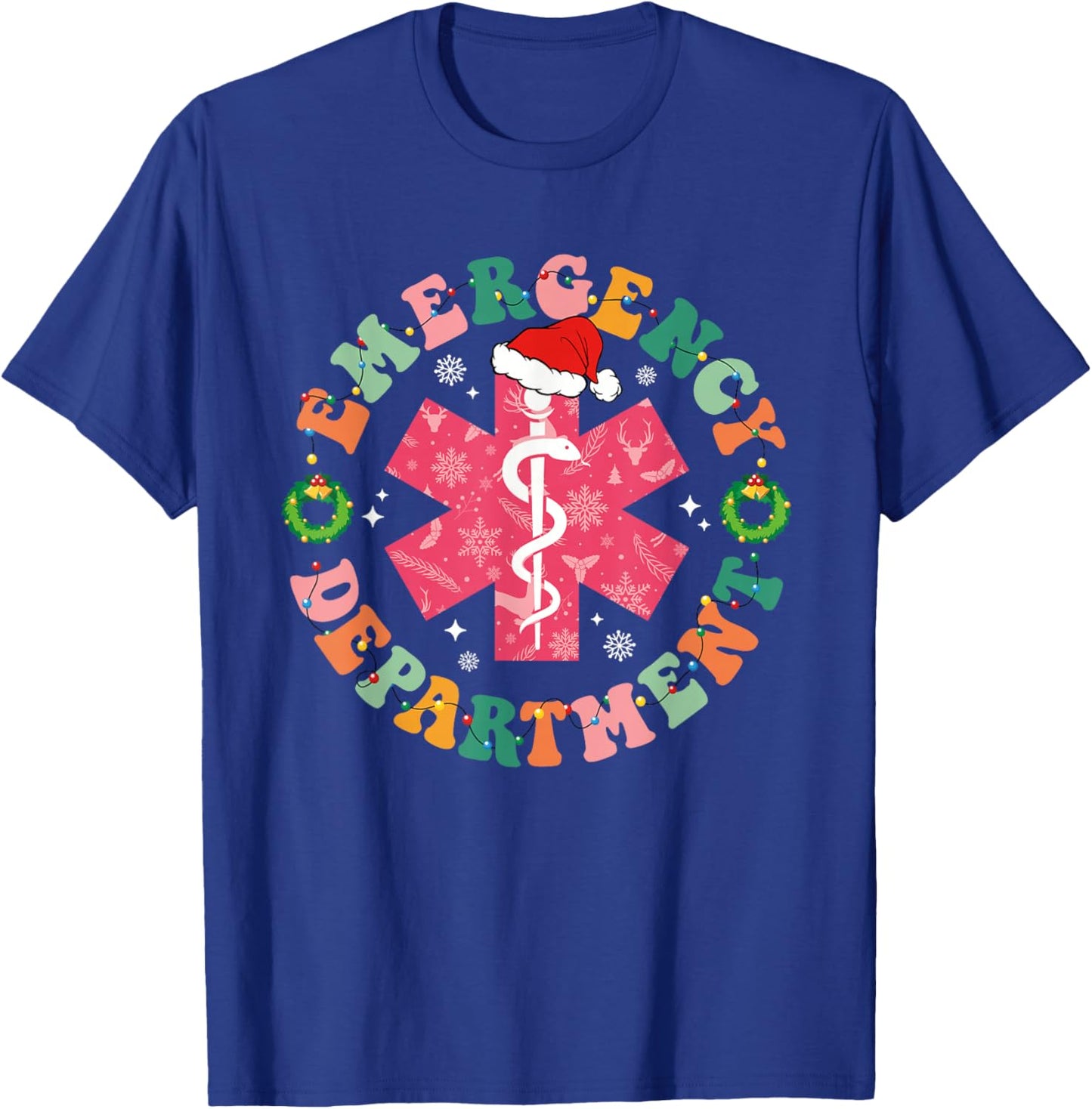 Emergency Department ER Nurse Christmas Emergency Room T-Shirt - T-Shirt | Royal