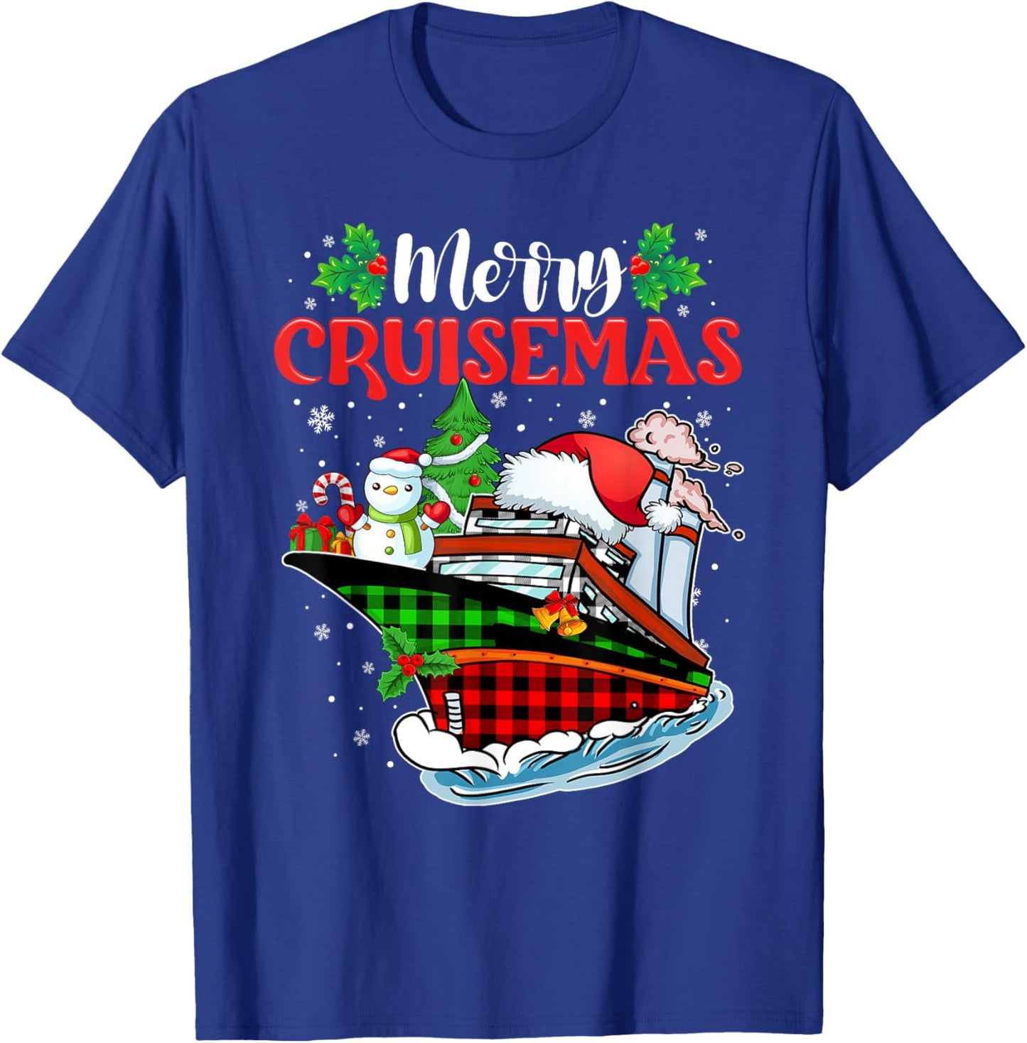 Merry Cruisemas 2025 Christmas Santa Reindeer Cruise Ship T-Shirt - T-Shirt | Royal