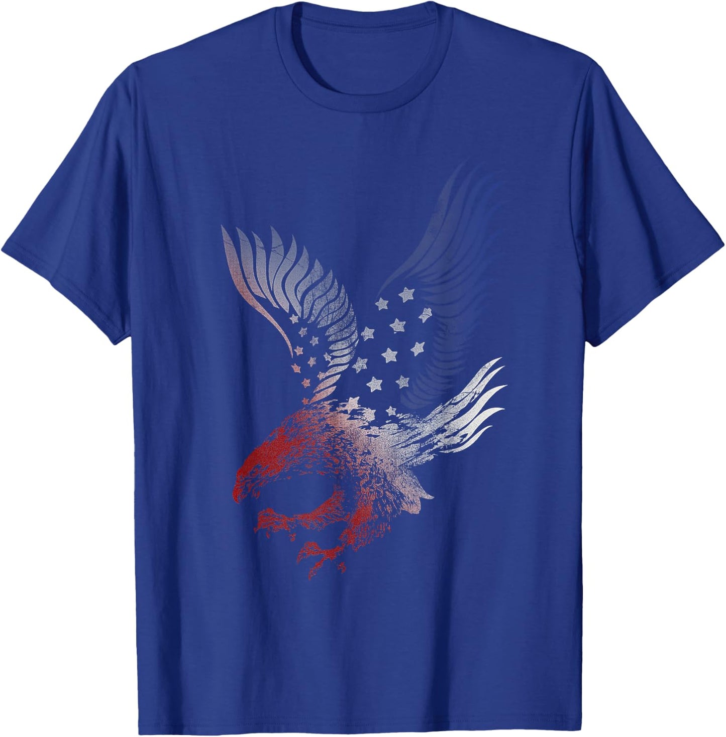 American Flying Eagle Swooping USA Flag Silhouette T-Shirt - T-Shirt | Royal
