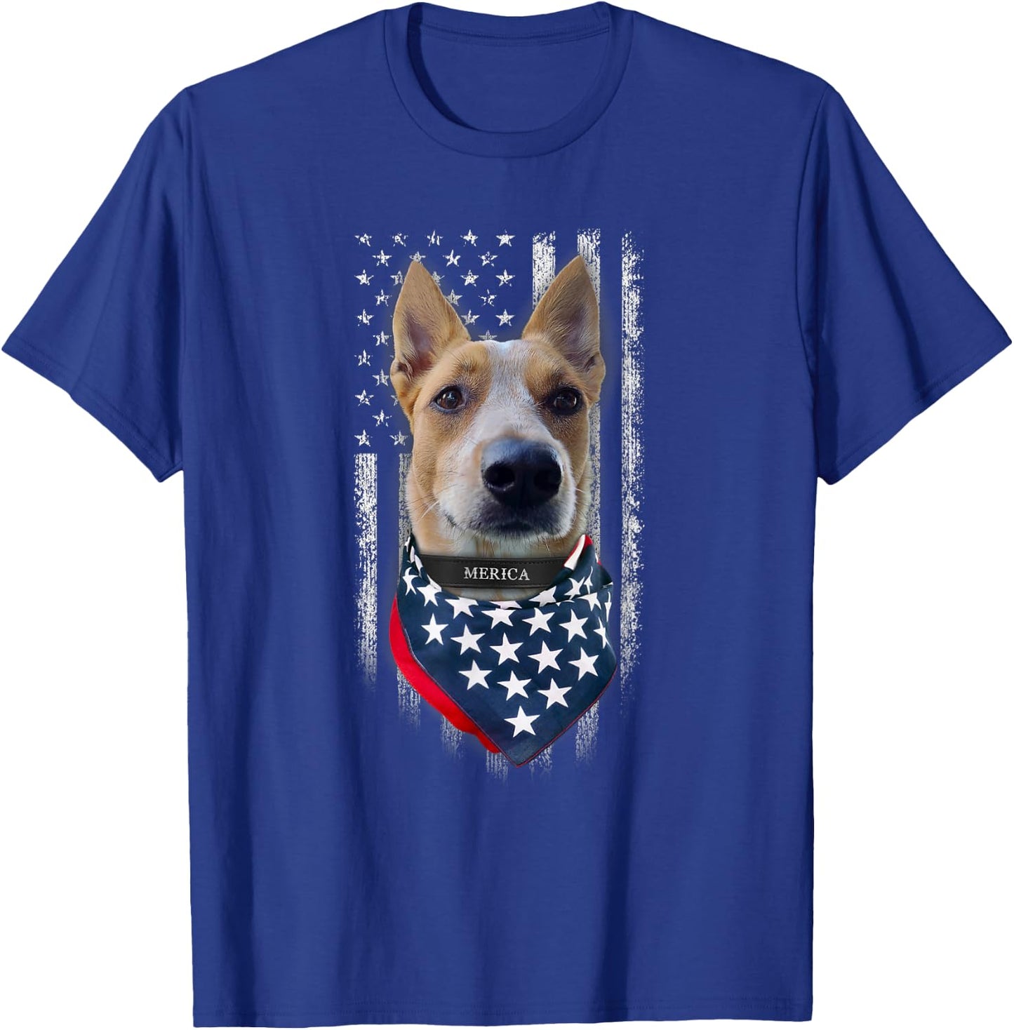 American Flag Red Heeler Dog Women Kids Men T-Shirt - T-Shirt | Royal