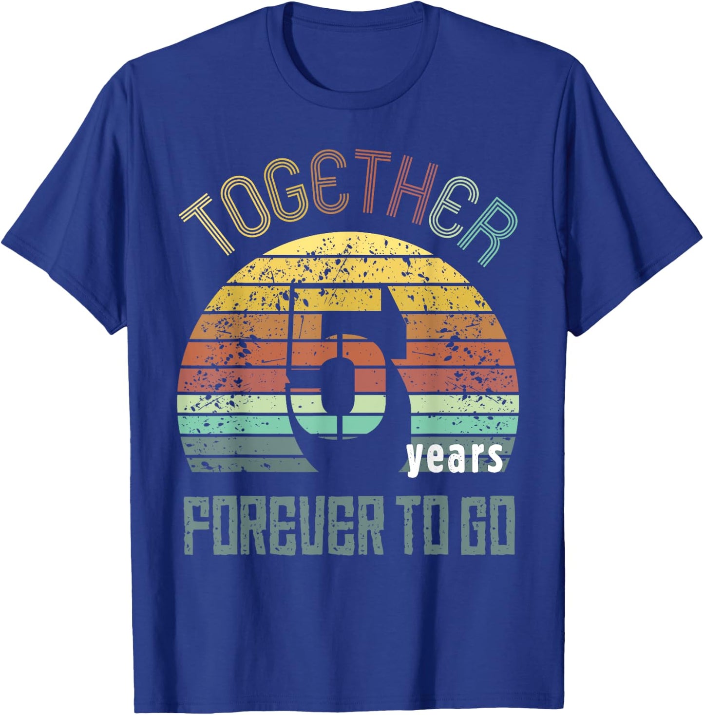 5th Years Wedding Anniversary Gifts For Couple Matching Five T-Shirt - T-Shirt | Royal