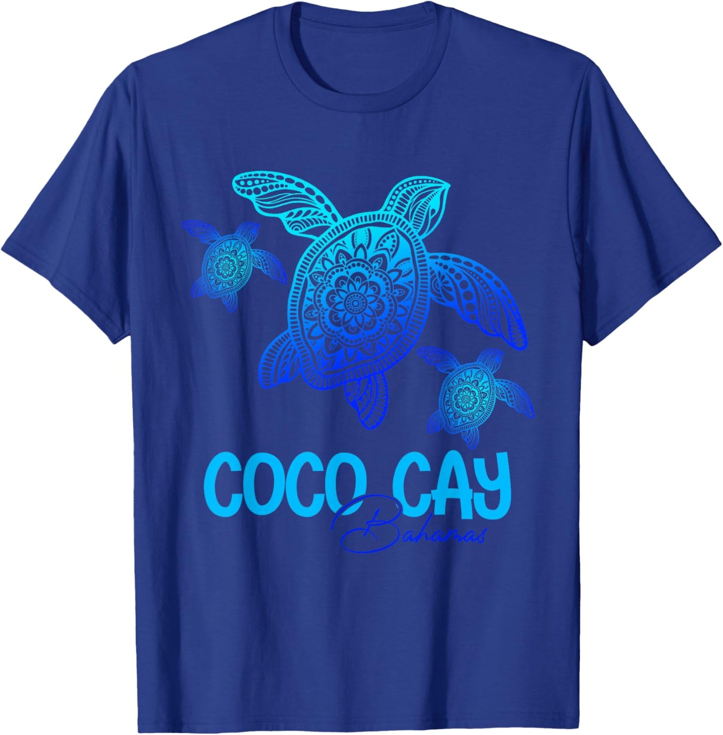 Coco Cay Bahamas Vacation Tribal Sea Turtle T-Shirt - T-Shirt | Royal
