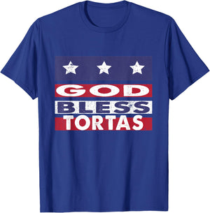 God Bless Tortas Funny Gift T-Shirt - T-Shirt | Royal
