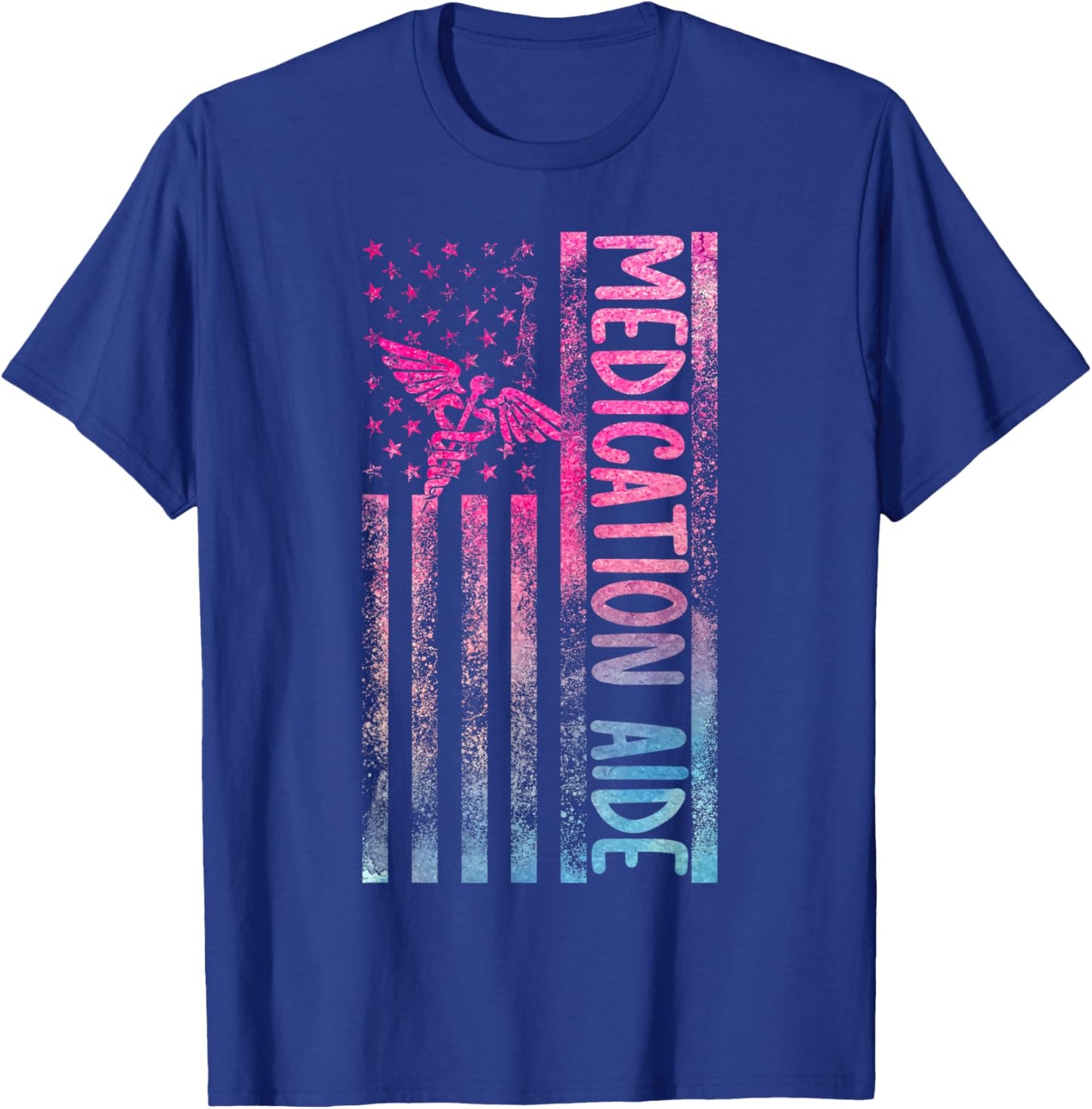 Medication Aide American Flag Med Aide Medication Aides T-Shirt - T-Shirt | Royal