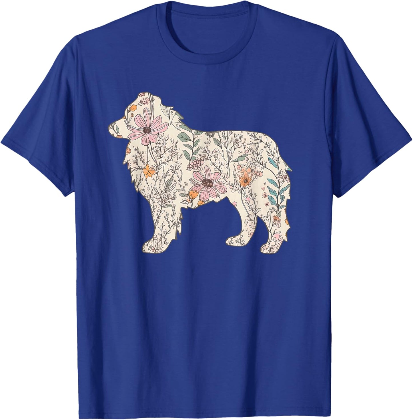 Wildflowers Australian Shepherd, Aussie Dog Mom Mother's Day T-Shirt - T-Shirt | Royal