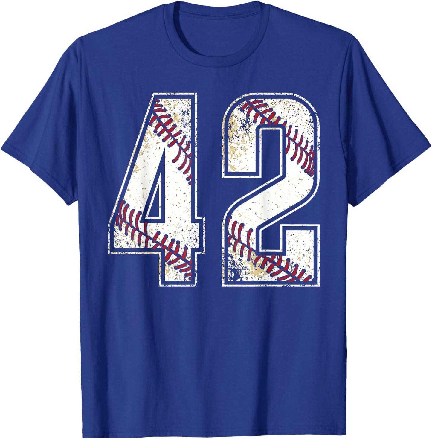 #42 Baseball Jersey Number 42 Vintage Retro Birthday Gift T-Shirt - T-Shirt | Royal