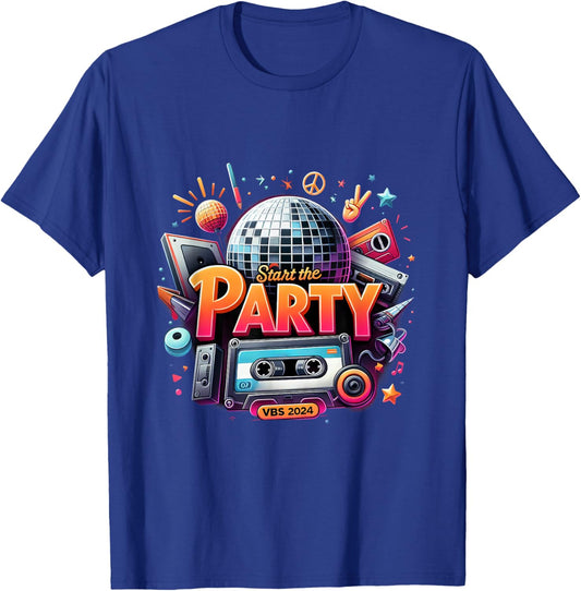 Start The Party Vacation Bible School 2024 Funny VBS 2024 T-Shirt - T-Shirt | Royal
