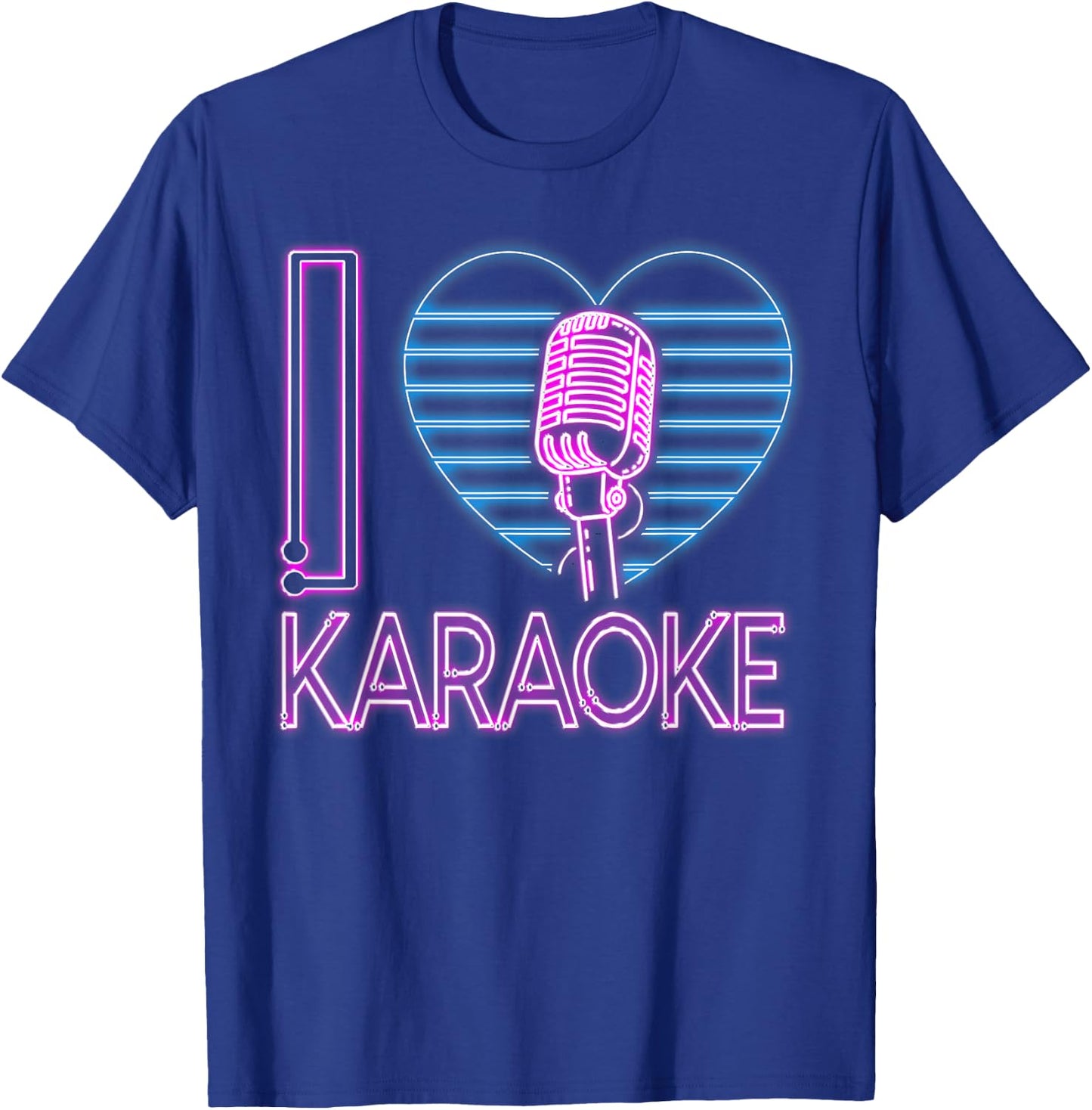 Karaoke Singer Heart 80s Retro I Love Karaoke T-Shirt - T-Shirt | Royal