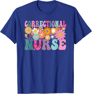 Correctional Nurse Week Groovy Appreciation Day T-Shirt - T-Shirt | Royal