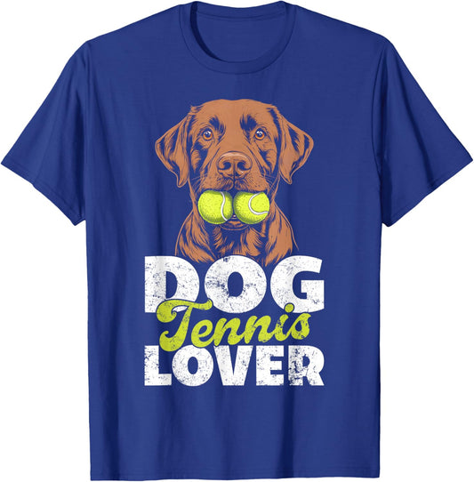 Dog Tennis Lover Gift Shirt Funny Tennis Balls Pet Owner T-Shirt - T-Shirt | Royal