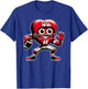 Valentine's Day Heart Retro Football Quarterback T-Shirt - T-Shirt | Royal
