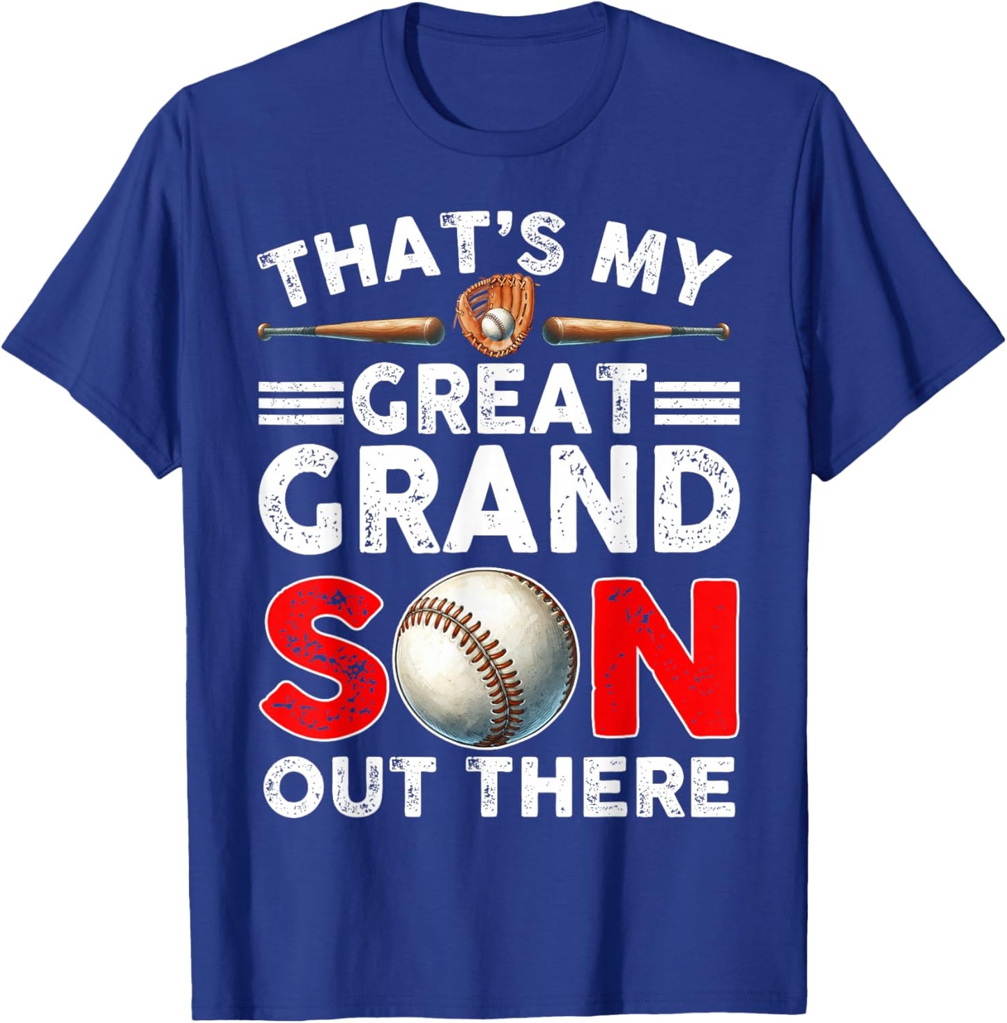 Vintage That's My Great Grandson Out There Baseball T-Shirt - T-Shirt | Royal