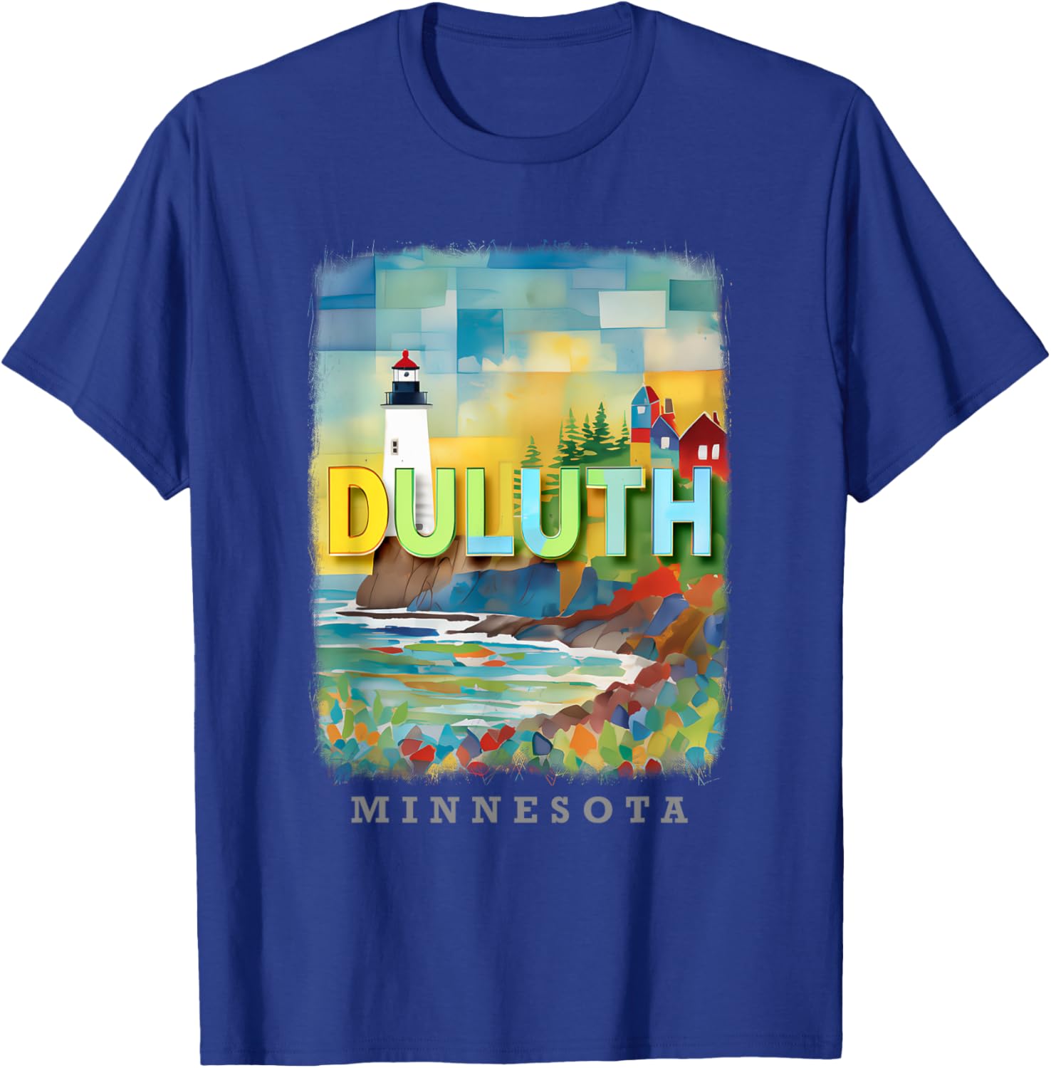 Duluth Minnesota MN Lakeside Tranquility SD221 T-Shirt - T-Shirt | Royal