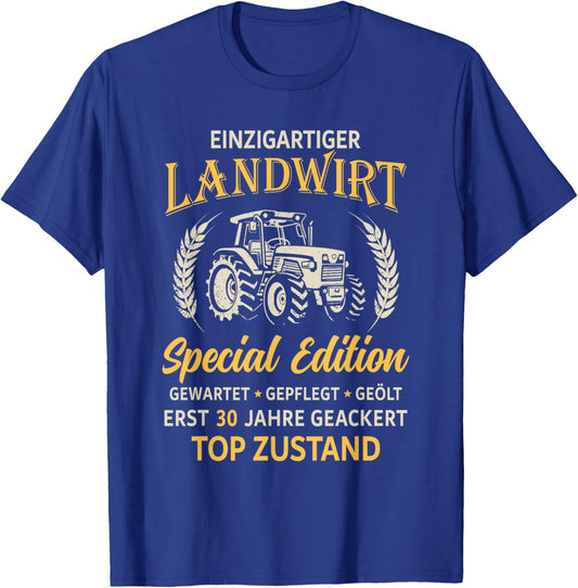 30. Geburtstag Landwirt Traktor Bauer T-Shirt - T-Shirt | Royal
