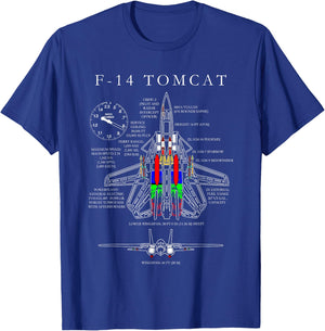 F-14 Tomcat Specs Shirt T-Shirt - T-Shirt | Royal