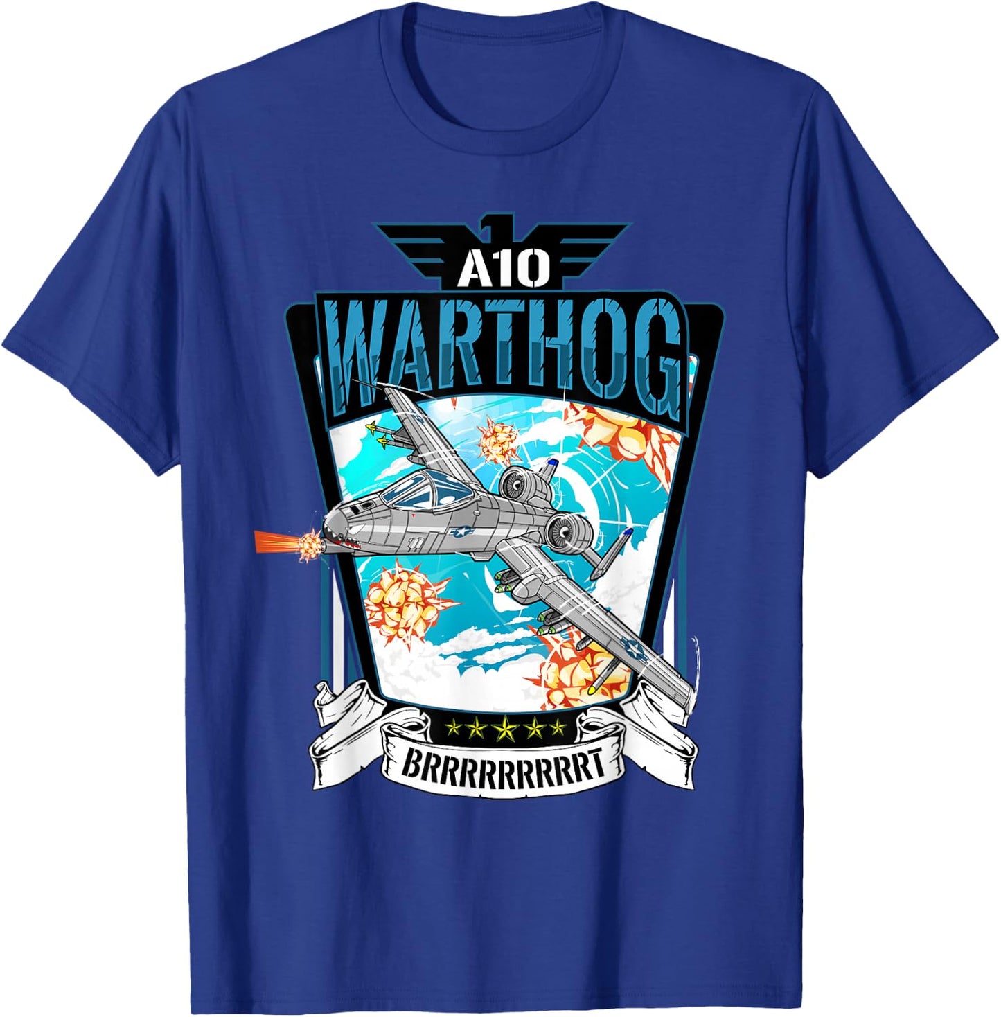 American Military Fighter Bomber A10 Warthog T-Shirt - T-Shirt | Royal