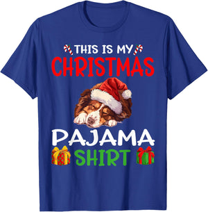 Cute Australian Shepherd Dog This is my Christmas Pajama Women Kids T-Shirt - T-Shirt | Royal