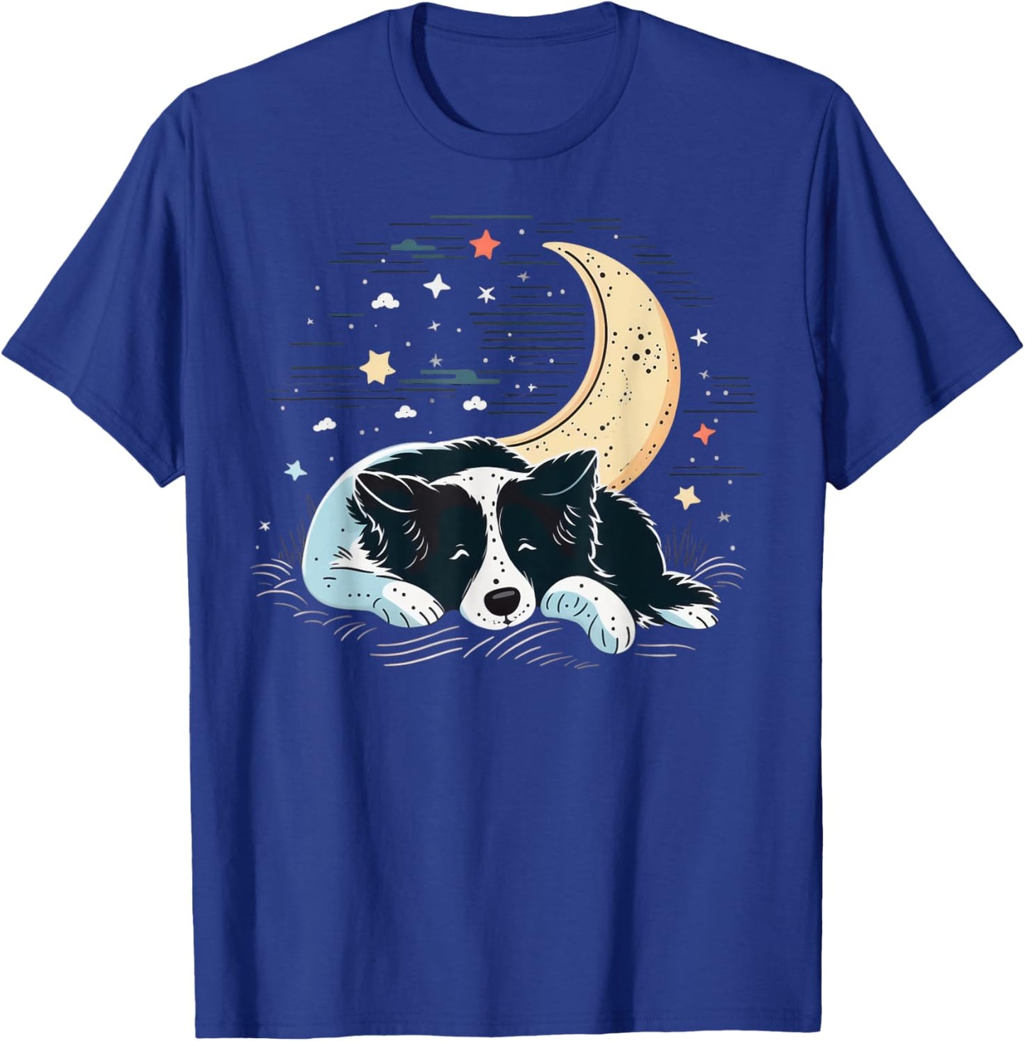 Napping Border Collie pajama on Border Collie Sleeping T-Shirt - T-Shirt | Royal