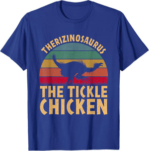 Therizinosaurus The Tickle Chicken - Funny Dinosaur Vintage T-Shirt - T-Shirt | Royal