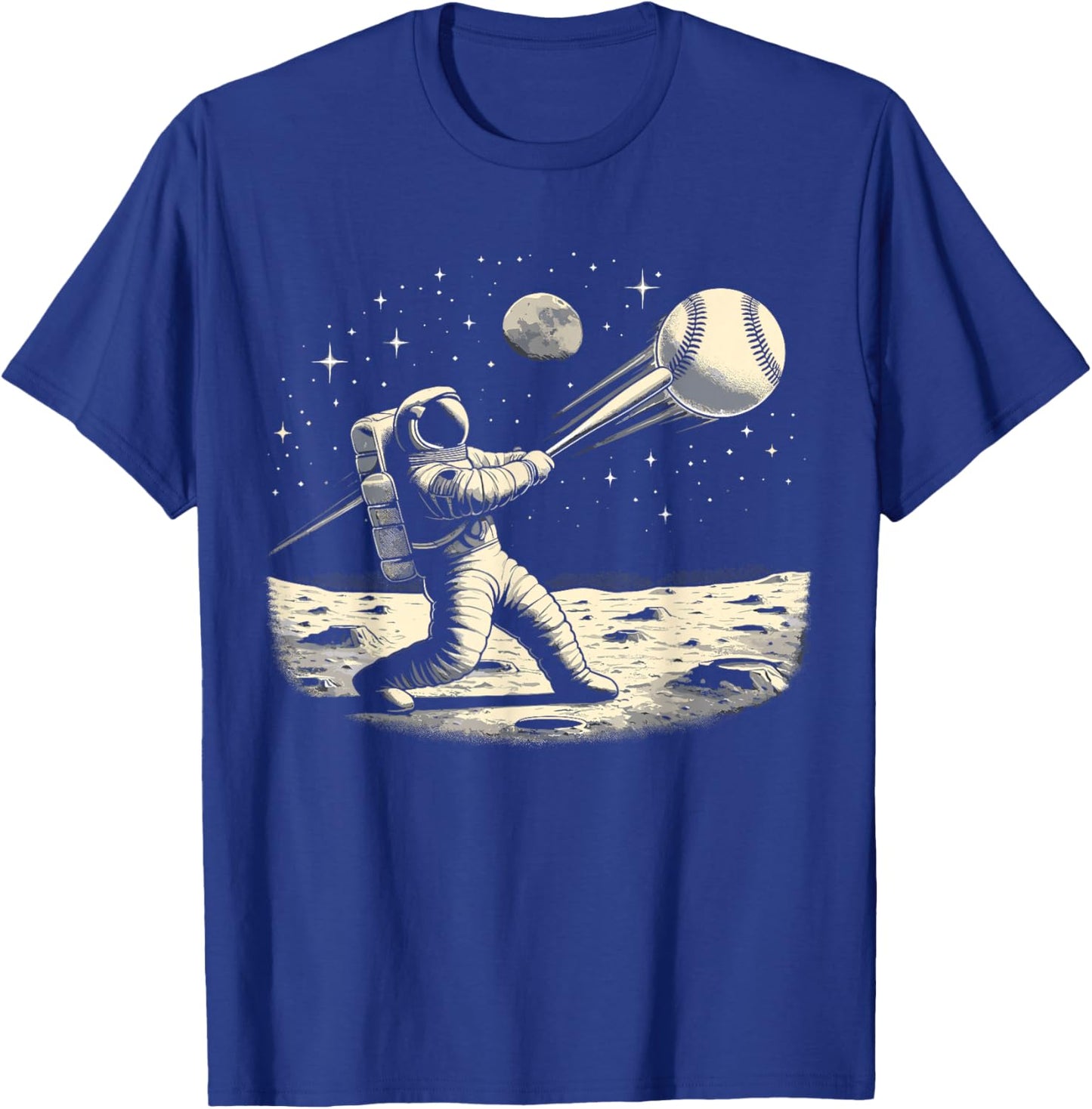 Astronaut Baseball Funny Space Baseball T-Shirt - T-Shirt | Royal