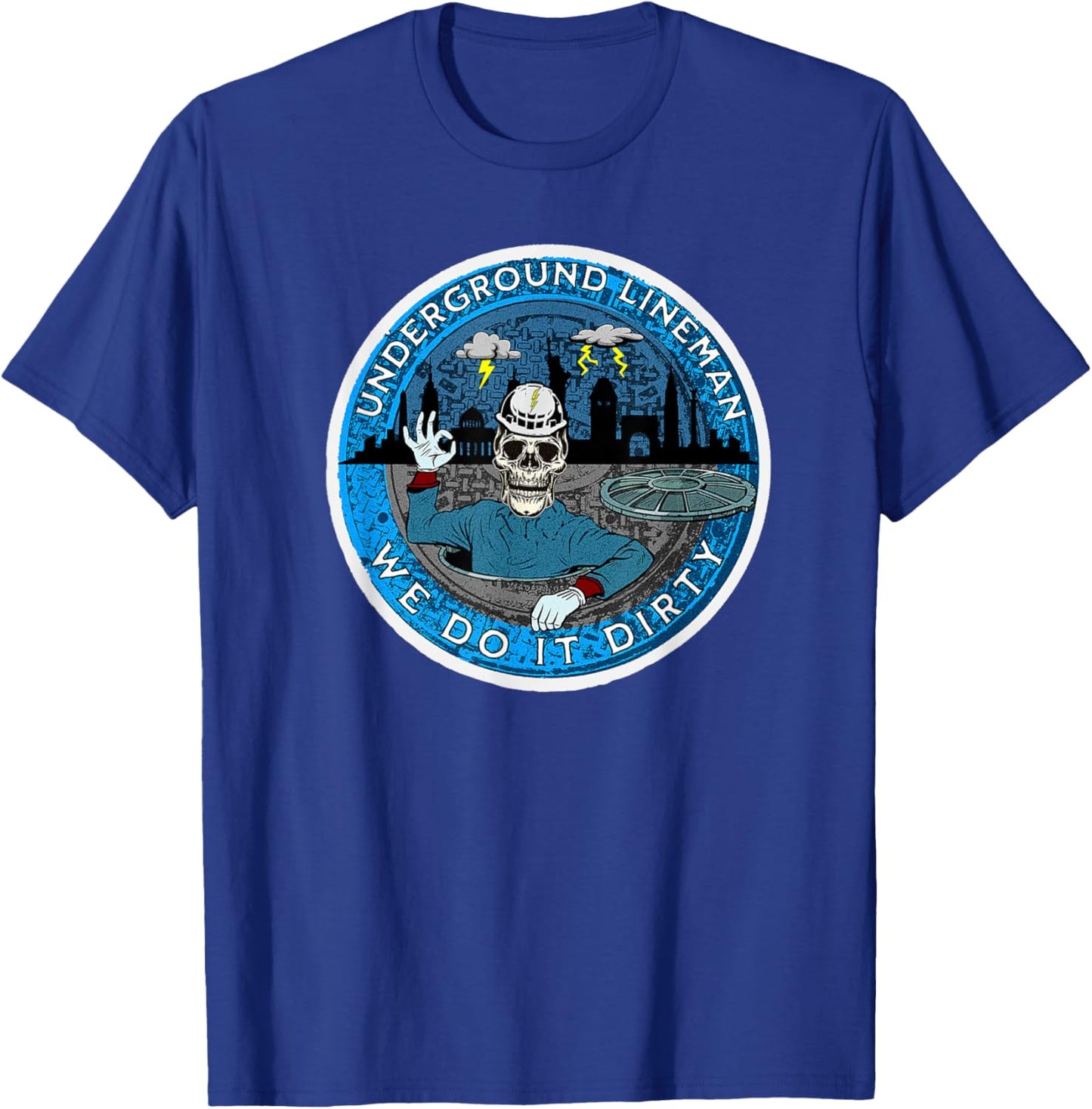 Underground Lineman Cable Splicer - Black - Small - -Adults - Short Sleeve - Classic Fit - Cotton 60%, Polyester 40% T-Shirt - T-Shirt | Royal