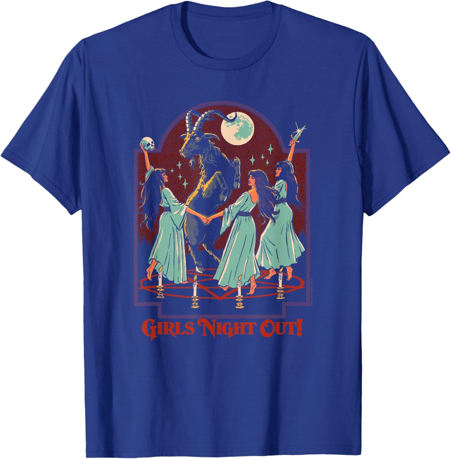 Steven Rhodes Girls Night Out Ritual Sacrifice Dark Humor T-Shirt - T-Shirt | Royal