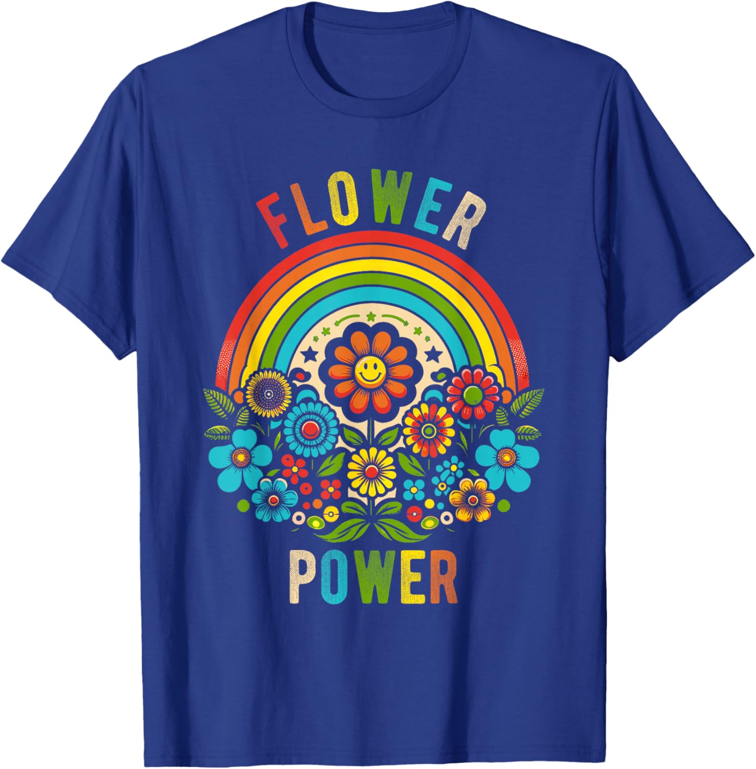 Flower Power Retro Nature Nostalgia Vintage Outdoor Power T-Shirt - T-Shirt | Royal