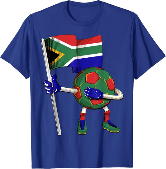 South Africa Soccer Jersey Africa Flag Football Dab Funny T-Shirt - T-Shirt | Royal