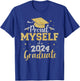Proud myself of a class of 2024 graduate senior graduation T-Shirt - T-Shirt | Royal