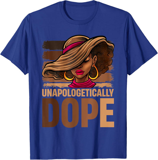 Melanin Afro Queen Unapologetically Dope Black History Month T-Shirt - T-Shirt | Royal