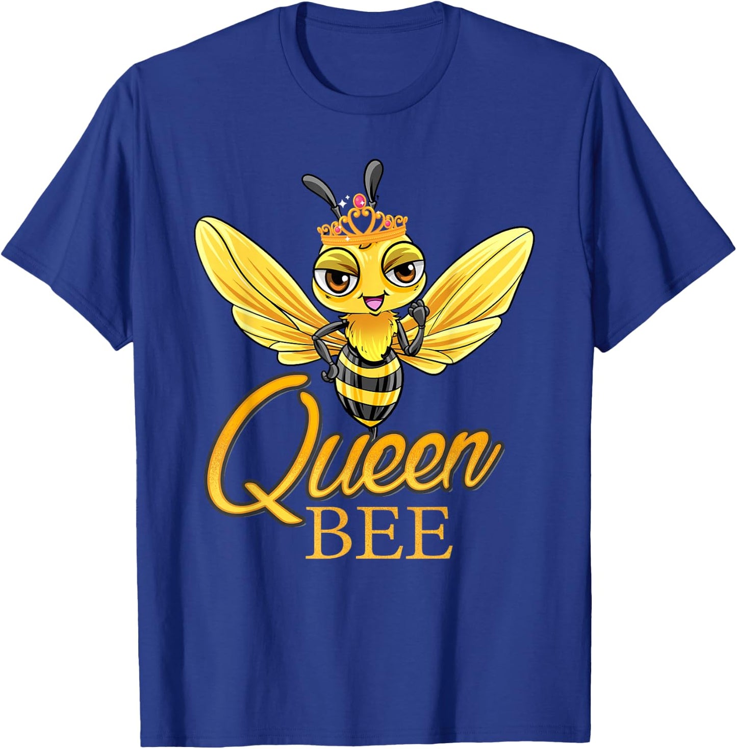 Queen Bee Crown Women Girls Mom Wife Daughter Honeybee T-Shirt - T-Shirt | Royal