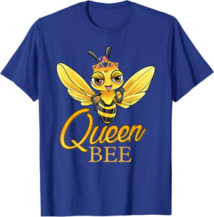 Queen Bee Crown Women Girls Mom Wife Daughter Honeybee T-Shirt - T-Shirt | Royal