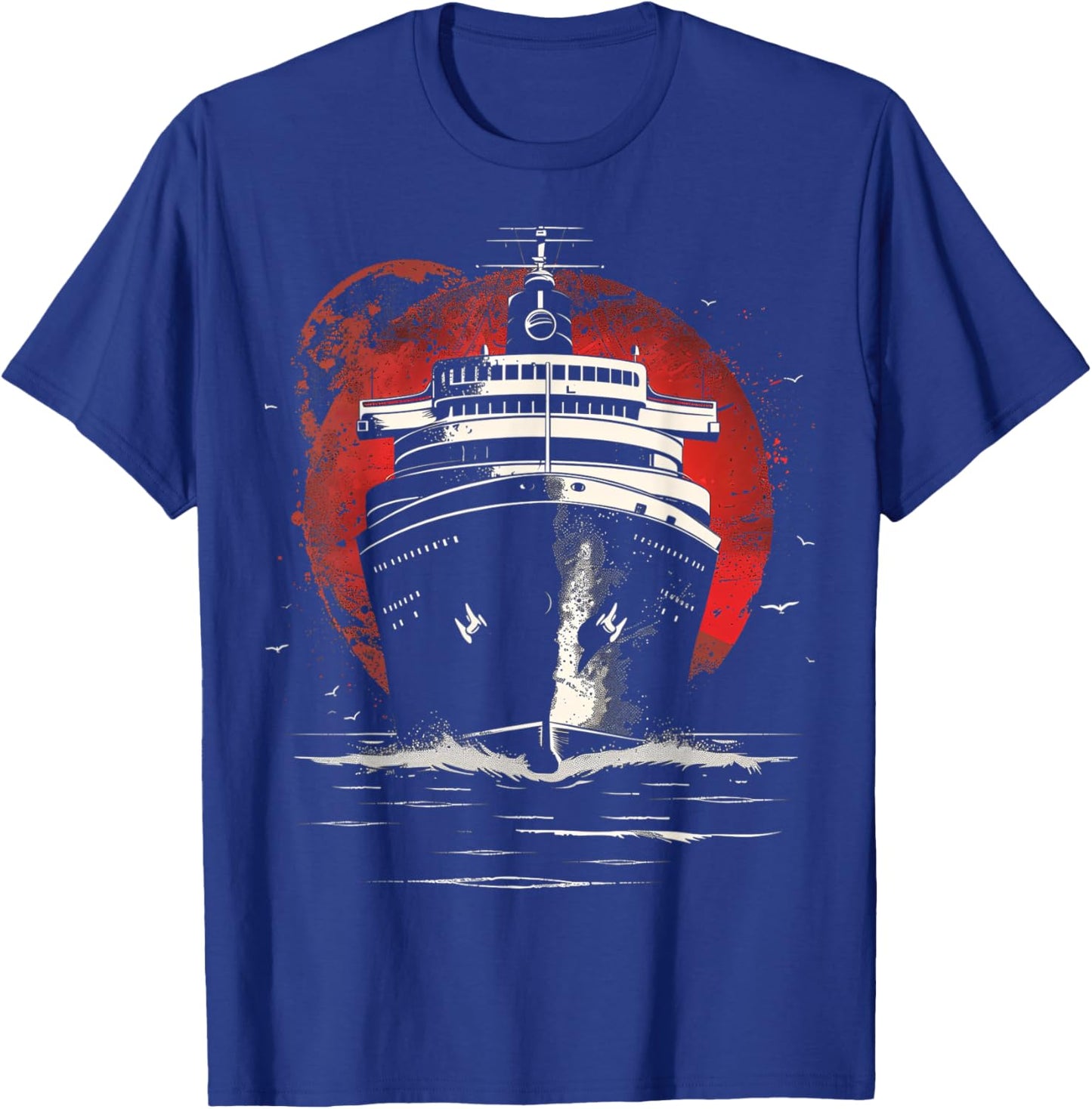 Nautical Red and Black Abstract Oceanliner T-Shirt - T-Shirt | Royal