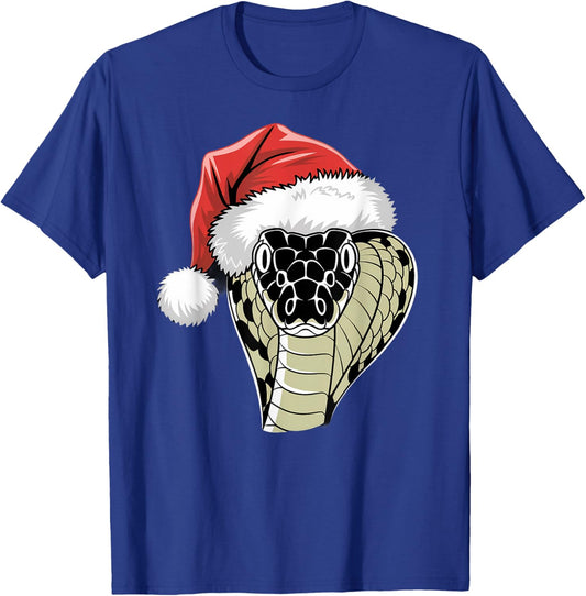 Joyful Snake Santa on Snake Christmas T-Shirt - T-Shirt | Royal