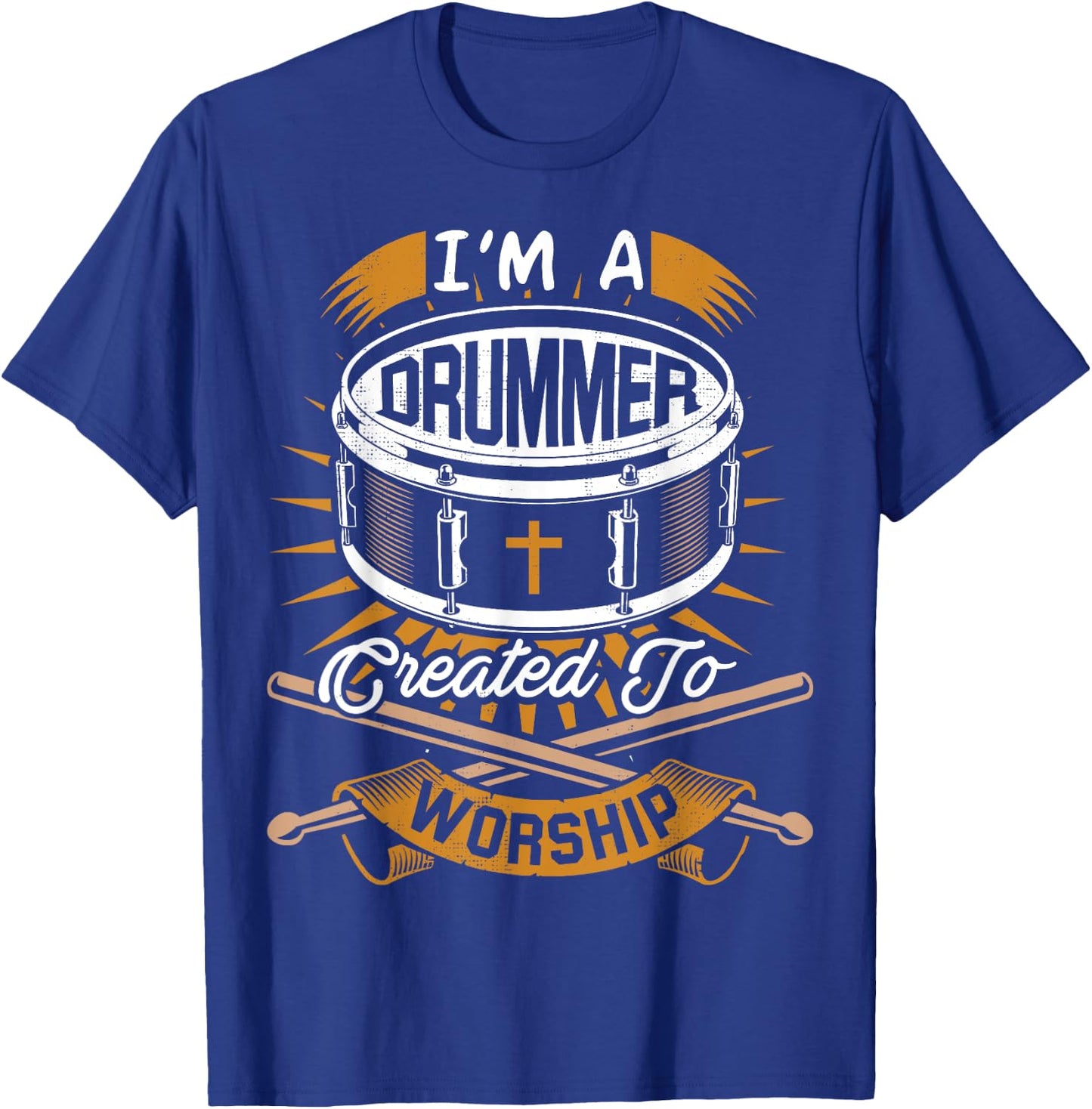 Christian Drummer Gift for Drummers Who Rock God T-Shirt - T-Shirt | Royal
