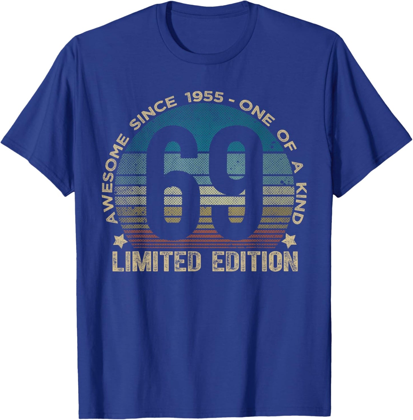 69th Birthday 69 Year Old Gifts Vintage 1955 Limited Edition T-Shirt - T-Shirt | Royal