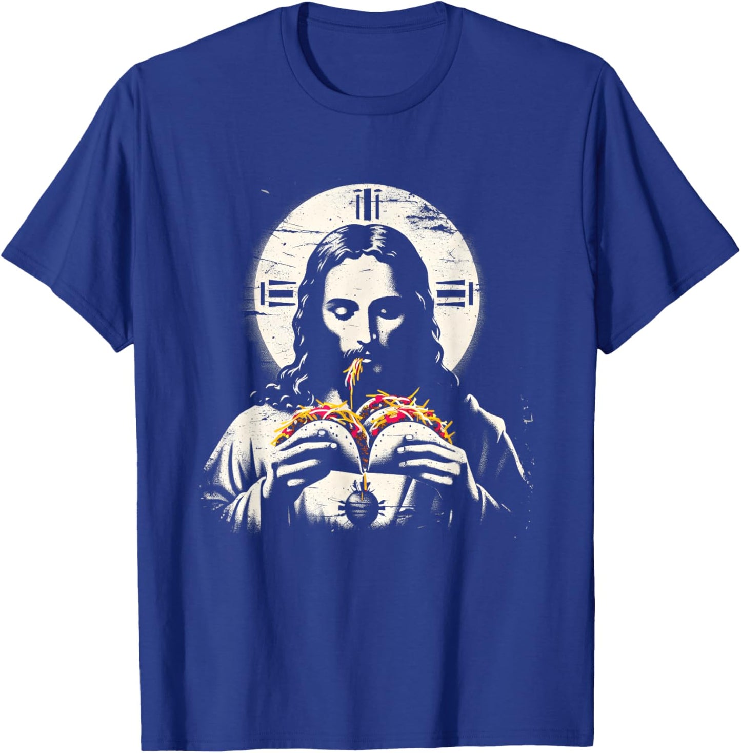 Jesus Eating Tacos - Funny Christian Religious Taco Lover T-Shirt - T-Shirt | Royal