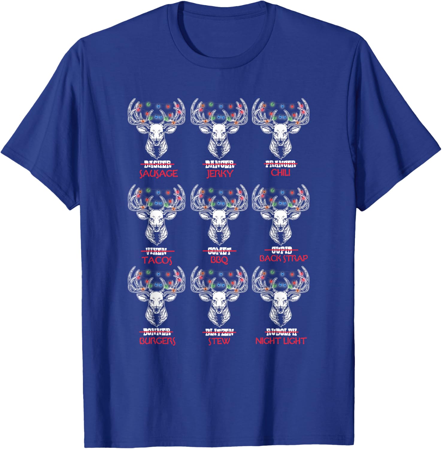 Funny Christmas Deer Bow Hunting Santa Men Women Hunter T-Shirt - T-Shirt | Royal